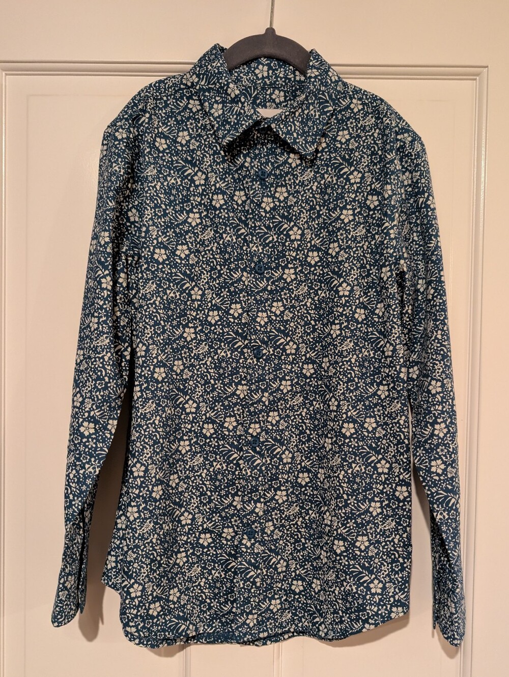 Boy's s Green Floral Button-Up Shirt